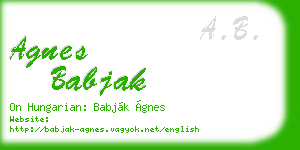 agnes babjak business card