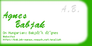 agnes babjak business card